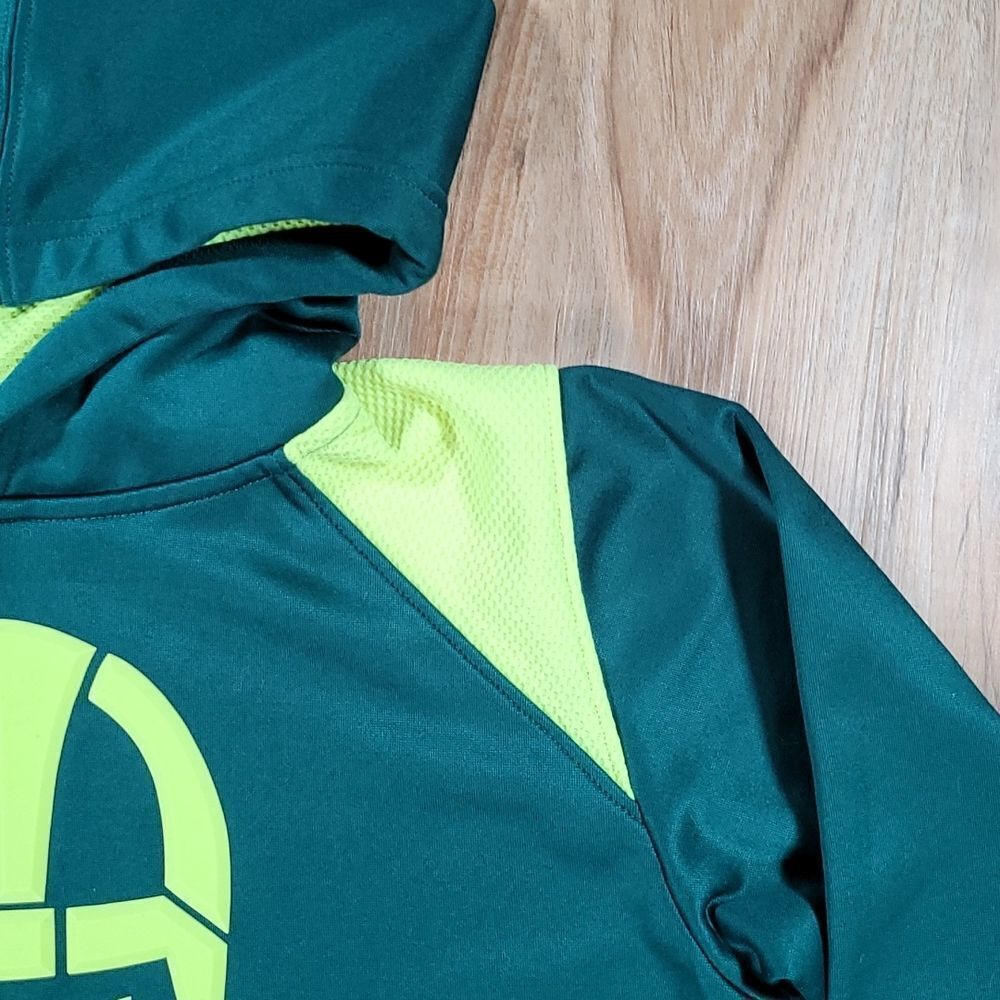 🧡Brothers Green & Neon Hoodie Sweatshirt Size 10 - Picture 4 of 10